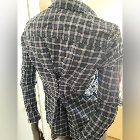 Blue Plaid Button-Up Shirt - Picture 5 of 5